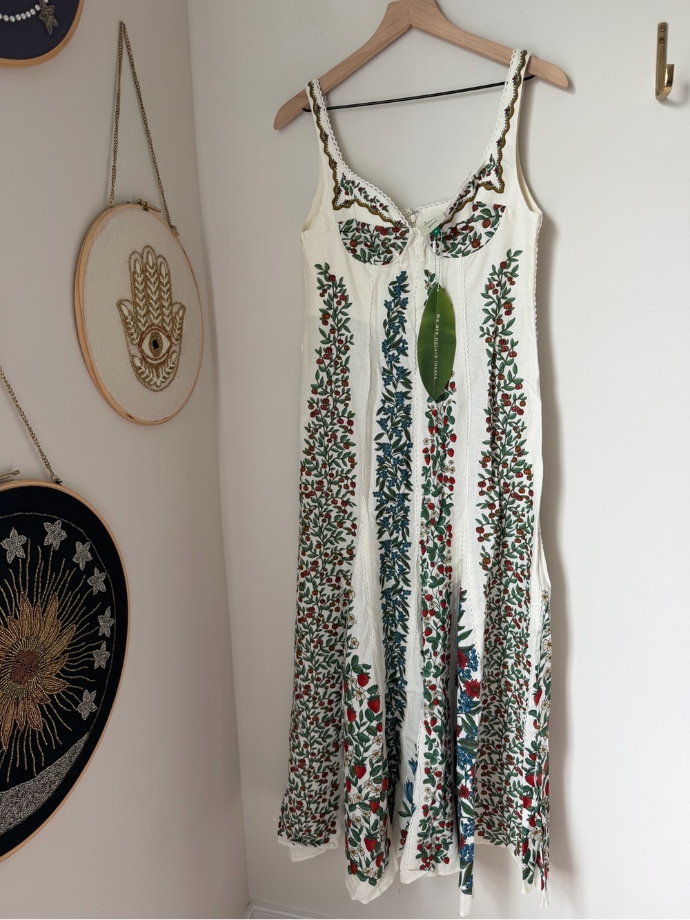 FARM Rio Cream fruit floral print sleeveless Maxi Dress